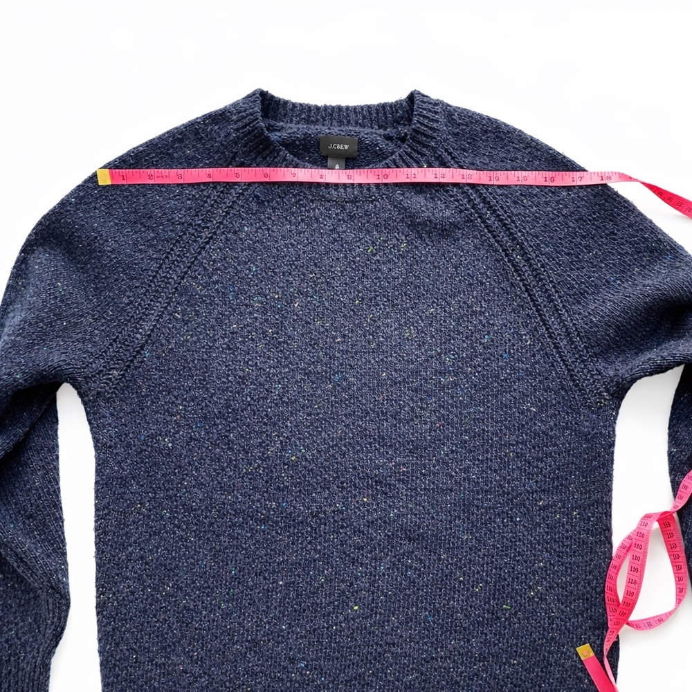 J.Crew Blue Knit Sweater Size Small Speckled Crewneck Classic Fit - Picture 5 of 7